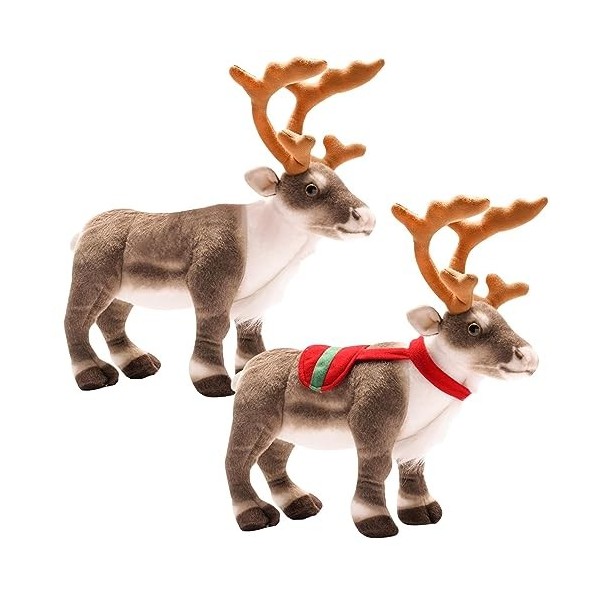 Peluche De Renne De Noë | Jouet en Renne | Oreiller Décoratif en Cerf Doux, Poupée Délan, Jouets Renne,Jouet Cerf en Renne N