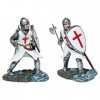 mtb more energy Statuette de chevalier Templar Knight – Croisé blanc avec hache et bouclier – Hauteur env. 15 cm – Décoration