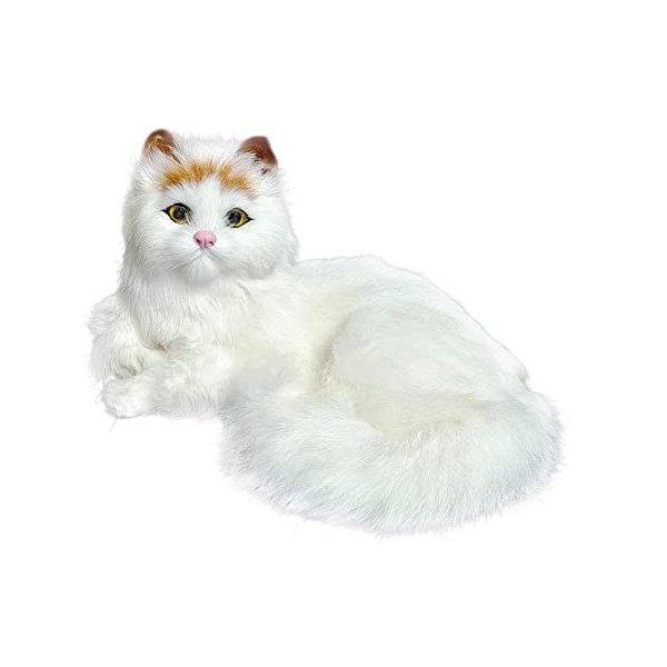 Animal en Peluche Chat, 24cm Jouet en Peluche Réaliste, Simulation Chat en Peluche, Jouets en Peluche Kawaii, Douce et Souple