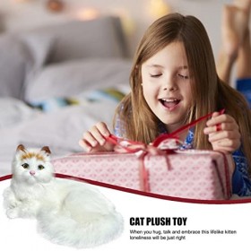 Animal en Peluche Chat, 24cm Jouet en Peluche Réaliste, Simulation Chat en Peluche, Jouets en Peluche Kawaii, Douce et Souple