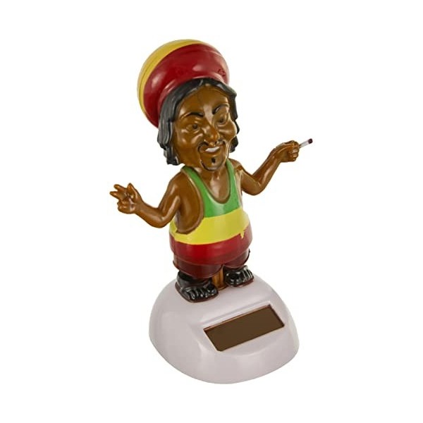 Puckator FF68 Rasta Figurine Solaire Plastique Marron/Noir/Rouge/Jaune/Vert 5,5 x 5 x 10 cm