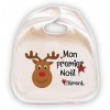 Grand bavoir pour bébé personnalisable - Cadeau original Noël - Cadeau naissance - "Mon premier Noël" - Avec prénom - modèle 