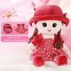 ibeafilly Mignonne Poupée de Chiffon Fille Jouet en Peluche Douce Dressable Mini-princesse Poupée en Chapeau et Jupe Jolie Dé