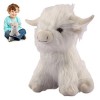 PHASZ Peluche de Vache des Highlands - Peluche de Vache des Highlands - Peluche Mignonne et Douce - Vache Moelleuse réaliste 