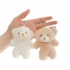 Lot de 2 porte-clés en forme dours en peluche Kawaii en peluche, blanc, 10 cm