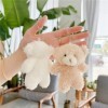 Lot de 2 porte-clés en forme dours en peluche Kawaii en peluche, blanc, 10 cm