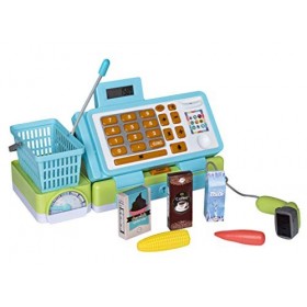 Playkidiz Interactive Toy Cash Registre Enfants - Sons et apprentissage précoce - Jouer à largent Scanner de poche Scanner B