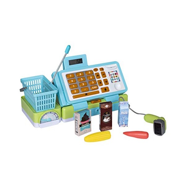 Playkidiz Interactive Toy Cash Registre Enfants - Sons et apprentissage précoce - Jouer à largent Scanner de poche Scanner B