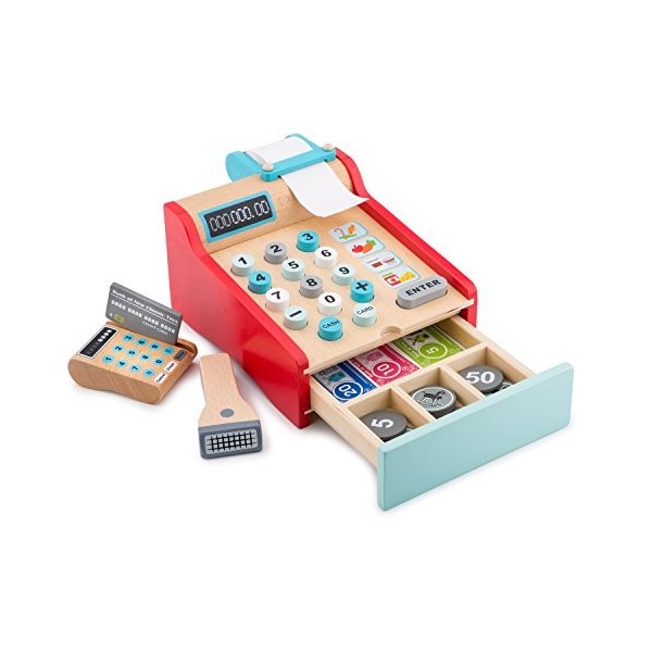 New Classic Toys- Caisse Enregistreuse, 3 ans to 9 ans, 10650, Rouge, Cash Register Set