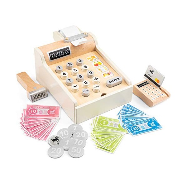 New Classic Toys- Caisse Enregistreuse, 3 ans to 9 ans, 10650, Rouge, Cash Register Set