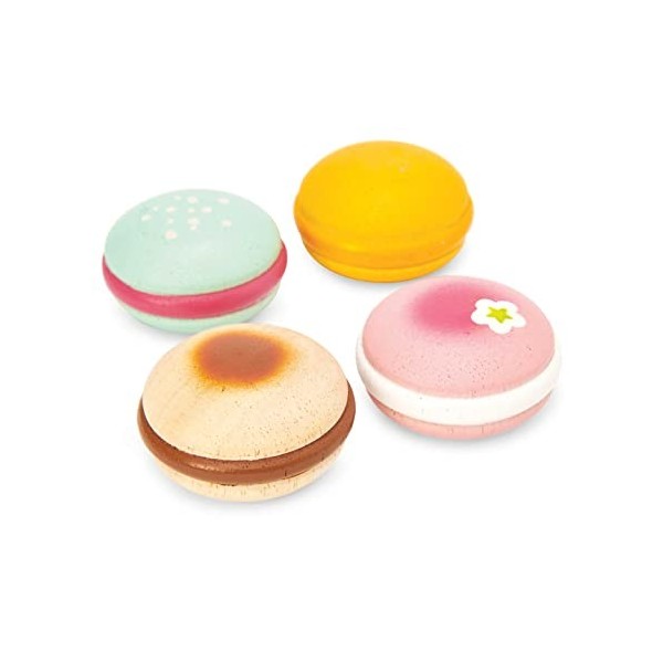 Le Toy Van - TV330 - Jeu éducatif dimitation de Macarons, Jouet pour Enfants, 2 Ans, Lot de 4 Macarons avec Coffret Cadeau, 