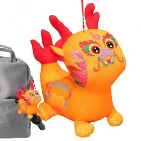 Aizuoni Jouet en Peluche du Zodiaque | Peluche Animale Dragon du Zodiaque | Pendentif Doux brodé de Style Folklorique Chinois