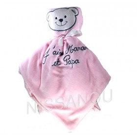 DOUDOU bebe Jaime Maman et Papa ROSE idee cadeau naissance, nounours peluche NISSANOU DOU-Rs