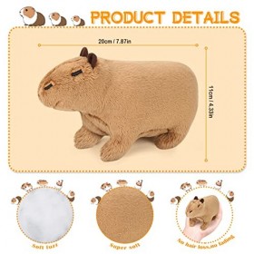 Dreafly Jouet en Peluche Capybara de Simulation, Poupées de Cochon dInde Capybara Animal Mignon, Peluches Réalistes en Capyb