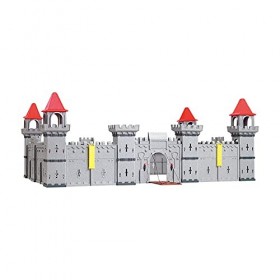 Cool, grand château de chevalier avec figurines royaume château variante B, chevalier en argent/noir/argent/bleu .