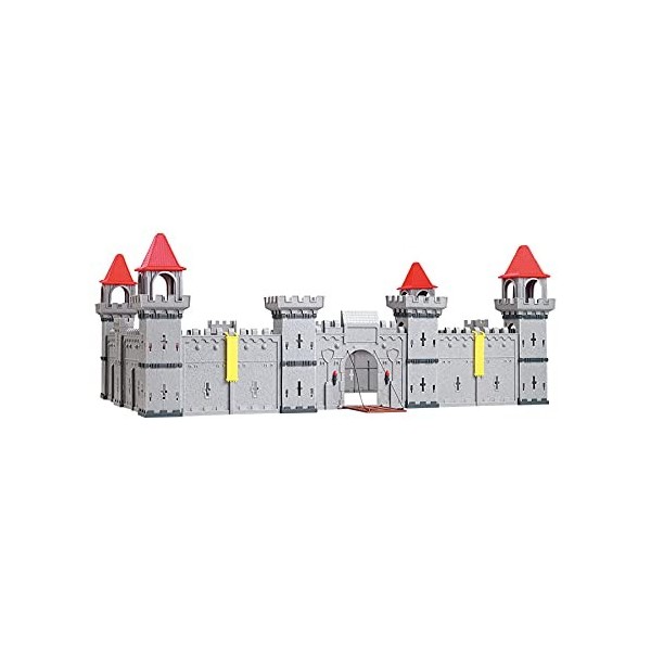 Cool, grand château de chevalier avec figurines royaume château variante B, chevalier en argent/noir/argent/bleu .