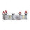 Cool, grand château de chevalier avec figurines royaume château variante B, chevalier en argent/noir/argent/bleu .