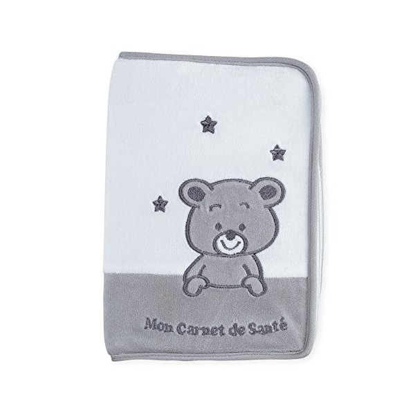 KINOUSSES - Protège Carnet de Santé Bébé "Ourson" - Velours Doux - Cadeau Naissance - Mixte Garçon et Fille