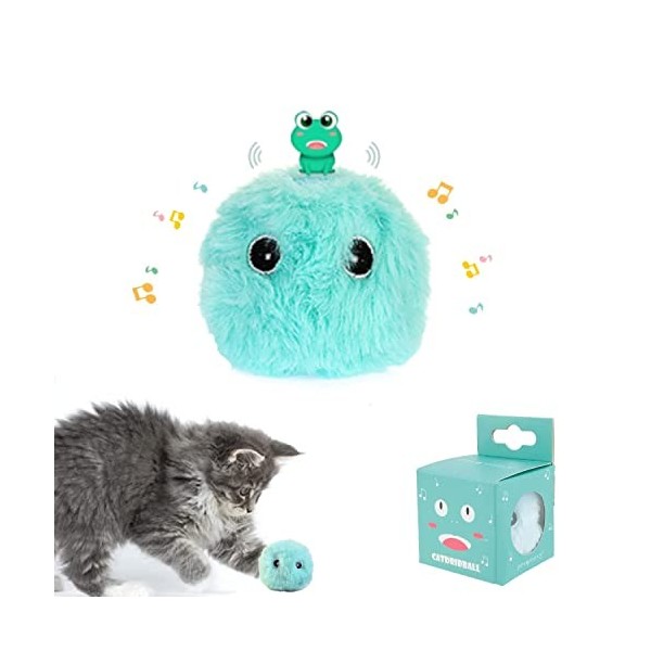 PUPPBUDD Balle Jouet Chat en Forme DOiseau avec Herbe à Chat, Interactif Réaliste Jouet De pour Chats avec Chants doiseaux,