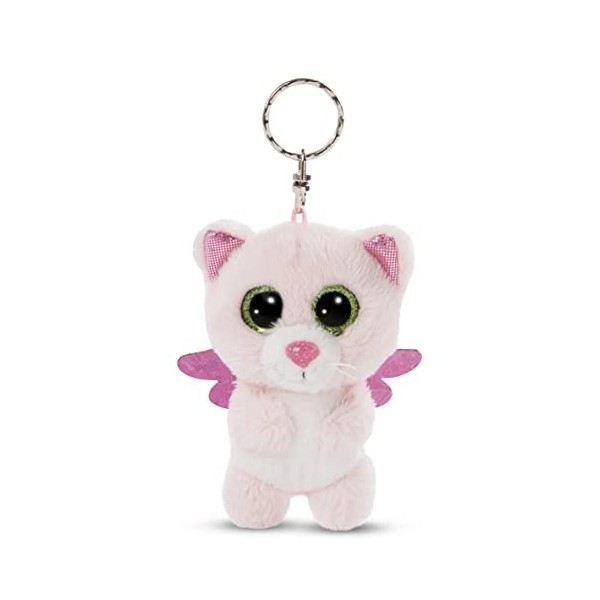 NICI- Glubschis Porte-clés Ange Gardien 9 cm Chat Glowy Malli, 47833, Rose Bonbon