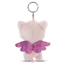 NICI- Glubschis Porte-clés Ange Gardien 9&nbsp;cm Chat Glowy Malli, 47833, Rose Bonbon