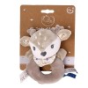 DODO DAMOUR - Doudou Hochet - Biche - 032292 - Beige - Polaire - Naissance - Peluche - Bébé - 13 cm x 10 cm - À Partir de 0 