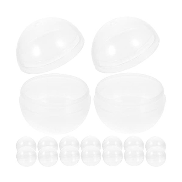 HOMSFOU Lot de 100 capsules rondes vides transparentes pour machine à gommes - 45 mm - Conteneurs en plastique à remplir - Su