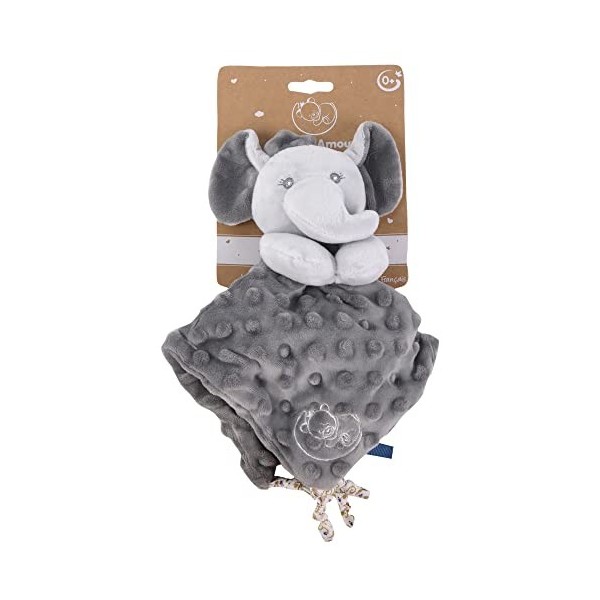 DODO DAMOUR - Doudou Carré - Ours - 022490 - Moutarde - Polaire - Naissance - Peluche - Bébé - 29 cm x 29 cm - À Partir de 0