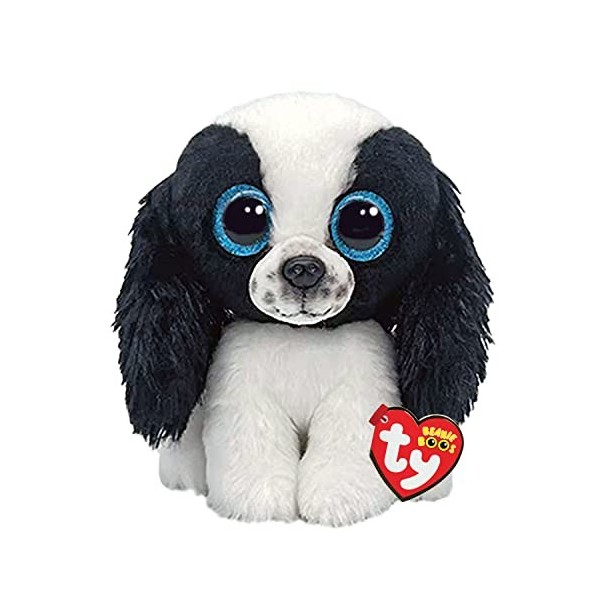 Ty Beanie Boos-Peluche Sissy Le Chien 15 cm-TY36570, TY36570, Blanc, Noir, Small