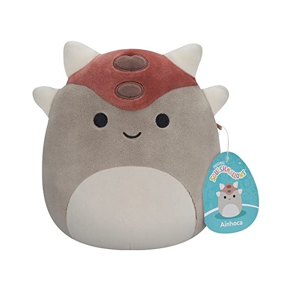 Squishmallows Originaux 19cm Ainhoca Le Dino blindé, Ajoute Ainhoca à Ton équipe, Peluche Ultra Douce