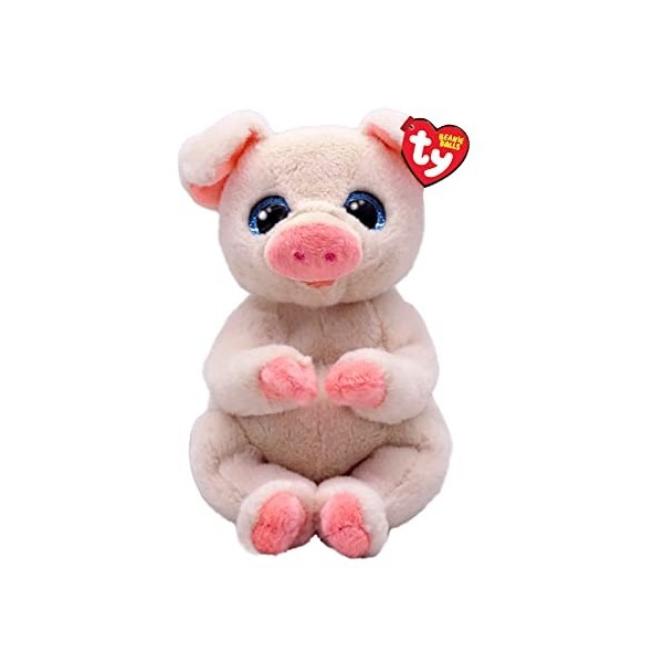 Ty Beanie Bellies-Peluche Penelope Le Cochon 15 cm-TY41057, TY41057, Blanc, Rose, Small