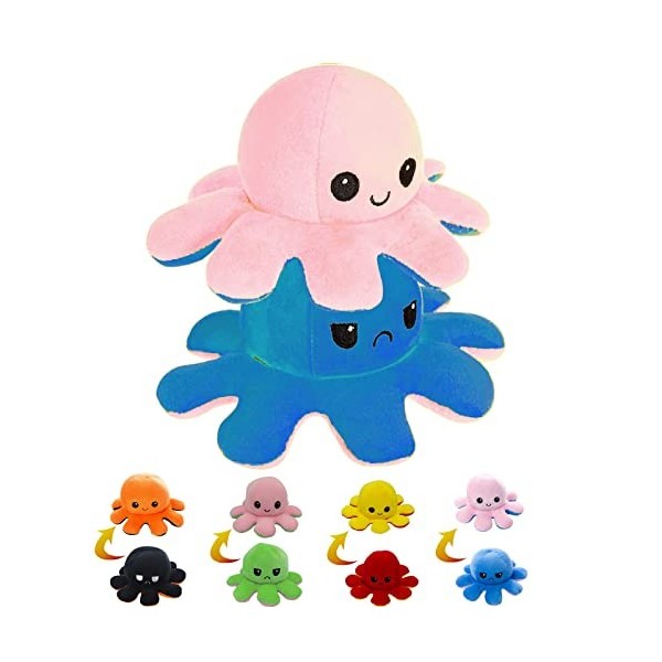 Giaonlgy Octopus Humeur en Peluche, Peluche de Pieuvre inversée,Jouet en Peluche de Pieuvre pour lamélioration de lhumeur e