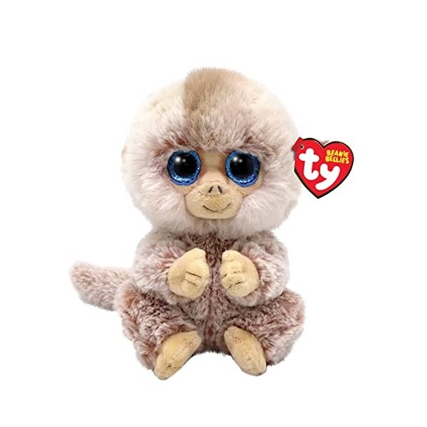 Ty Beanie Bellies-Peluche Stubby Le Singe 15 cm-TY41036, TY41036, Marron, Beige, Small