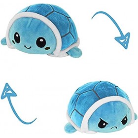 KUNSTIFY - Peluche Tortue réversible 20cm Bleue