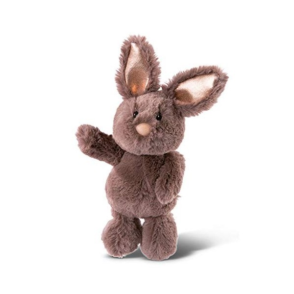 Peluche lapin marron foncé avec des oreilles scintillantes 20cm