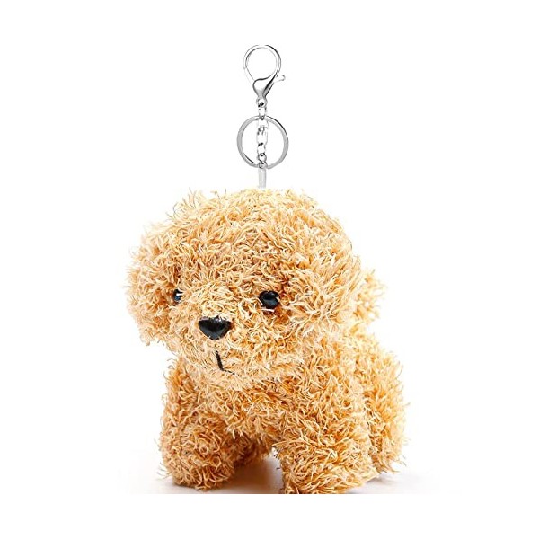 Anboor Petits Animaux en Peluche de 12,1 cm avec Porte-clés pour fête danniversaire, Cadeau de Cadeaux Marron Clair 