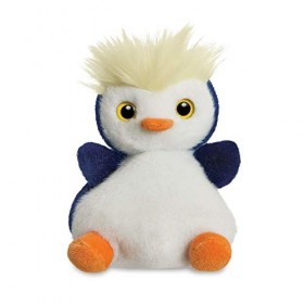 Aurora World Aurora, 61394, Skipee Le Pingouin Rockhopper, Palm Pals, 13 cm, Peluche, Bleu & Blanc
