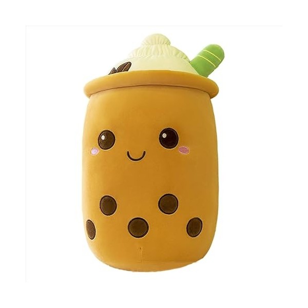 SWZY 24CM Bubble Tea Jouets en Peluche,Boba Peluche Oreiller Peluche Doux Réaliste Bulle Perle Thé Au Lait Étreignant Oreille