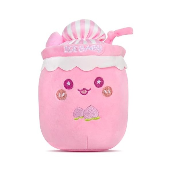 Hojalis Jouet en Peluche Bubble Tea, 22 CM Jouet en Peluche Boba Doux, Oreiller en Peluche de thé à Bulles, Bubble Tea Kawaii