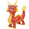Dragon chinois Doll en peluche, 2024 Année de la mascotte du dragon, 11 pouces traditionnelles Broidered PP cotton en peluche
