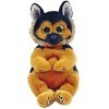 Ty - Beanie Babies - Peluche Ace Le Chien 15 cm, Noir/Marron, TY40544