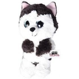 NICI Doudou-Peluche GLUBSCHIS Husky Barkley 15cm, avec des Grands Yeux Scintillants, 45558, No Color