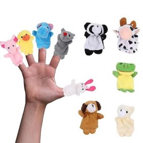 SSRDFU marionnettes à Doigts，Lot de 10 marionnettes à Doigts pour bébé - Cadeau danniversaire denfant - Jouet en Peluche po