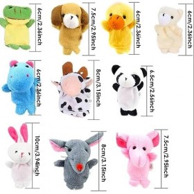 SSRDFU marionnettes à Doigts，Lot de 10 marionnettes à Doigts pour bébé - Cadeau danniversaire denfant - Jouet en Peluche po