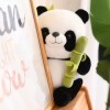 Fiauli Oreiller Panda en Bambou de Dessin animé, poupée en Peluche Panda, Animal en Peluche Doux, Peluche Panda Rouge, Oreill
