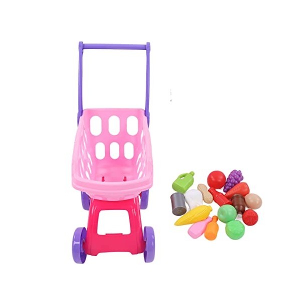 LBEC Jouet de chariot daffaires pour enfants, résistant aux chutes, haute simulation, jouet de chariot de courses de fruits 