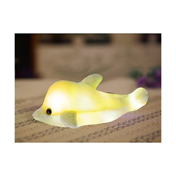 BYNYXI Peluche Dauphin Brille, 30cm Peluche Dauphin avec Lumière LED Doux Lumineux Dauphin Peluche Oreiller Peluche Dauphin P