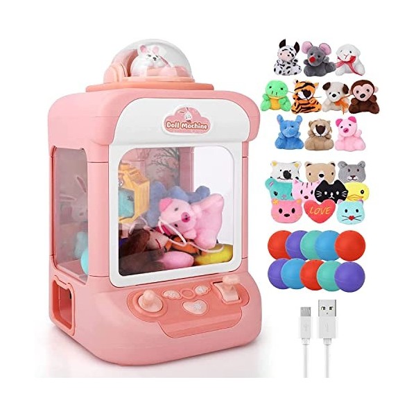 Konijiwa Machine à Griffes de Lapin pour Enfants Machine à Attraper avec Musique et lumières Mini Distributeur Automatique av