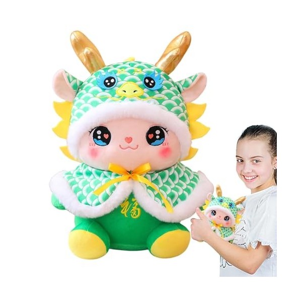 EWFAS Année de la poupée Mascotte du Dragon | Poupée Mascotte Dragon Doux,Dragon en Peluche Durable, Mascotte de lannée 2024
