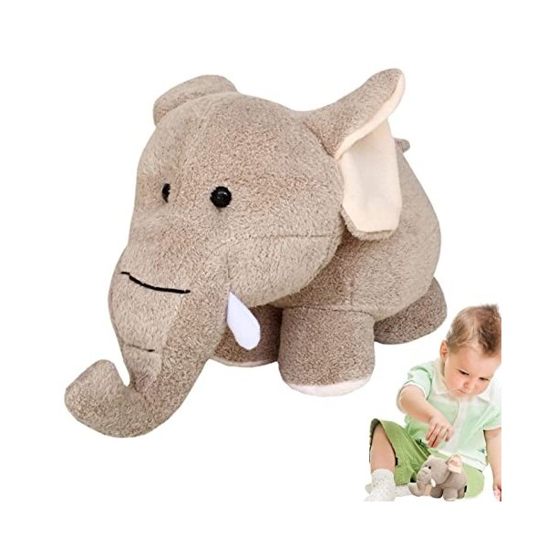 yidin Animaux en Peluche pour Enfants - Poupée Hippopotame éléphant en Peluche réaliste | Jouet Animal en Peluche éléphant en
